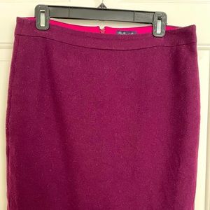 Pencil skirt, J Crew, maroon, wool, size 6